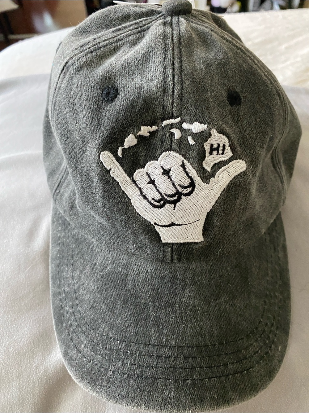 Unisex  Grey Shaka Embroidered Baseball Cap stay Aloha
